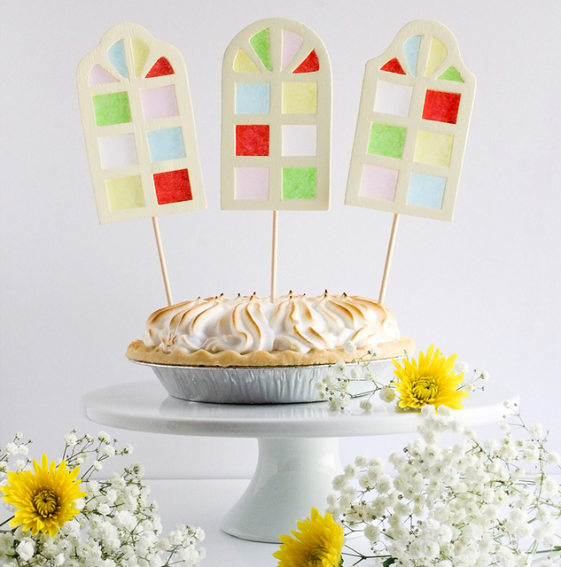 DIY Stained Glass Cake Toppers