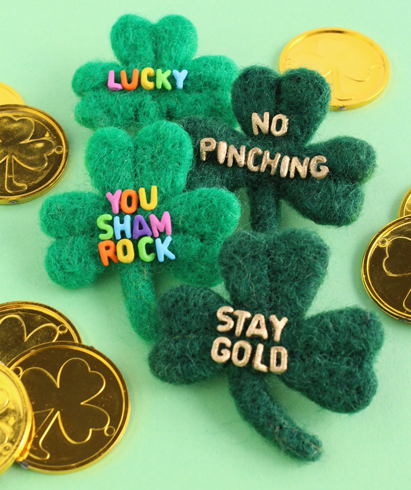 Diy Shamrock Pins Crafterward