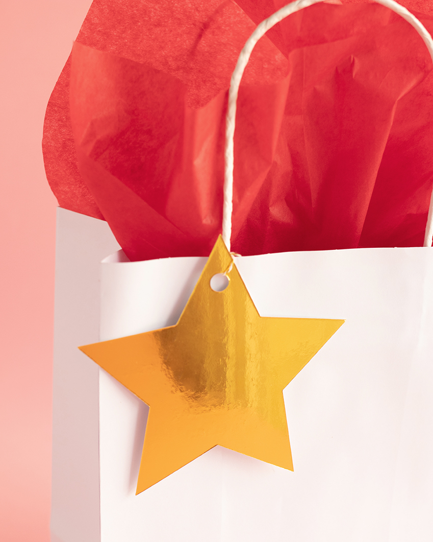 gold star gift tag