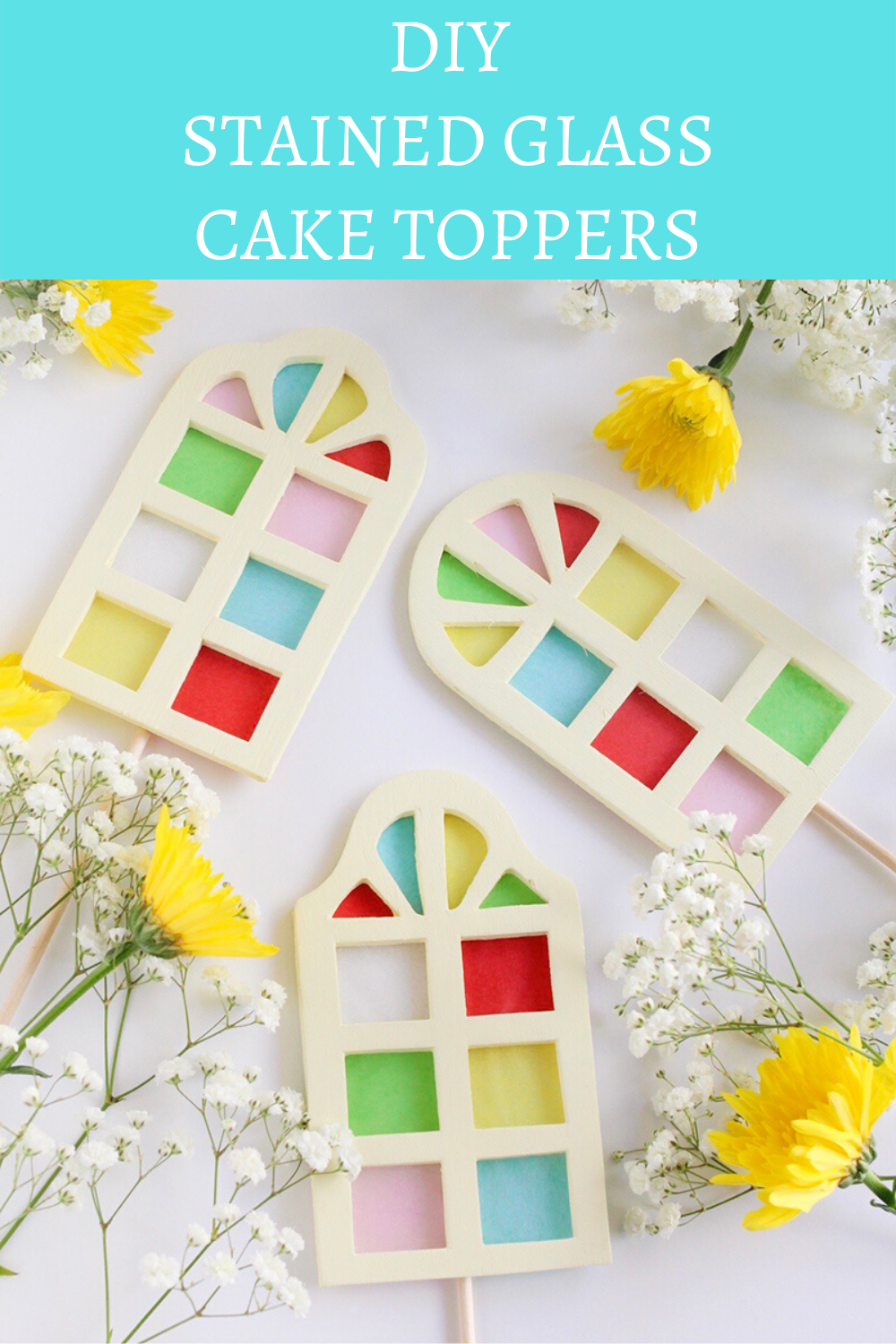 DIY Stained Glass Cake Toppers