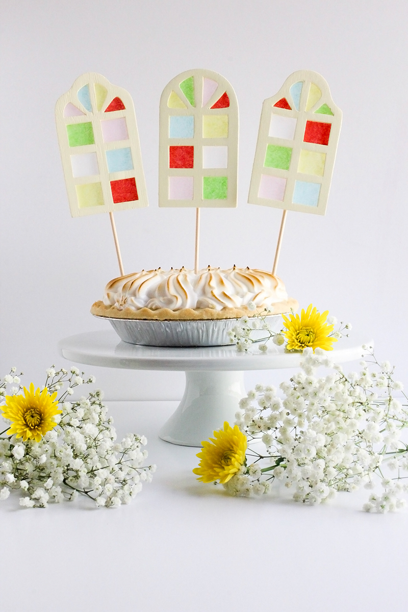 DIY Stained Glass Cake Toppers