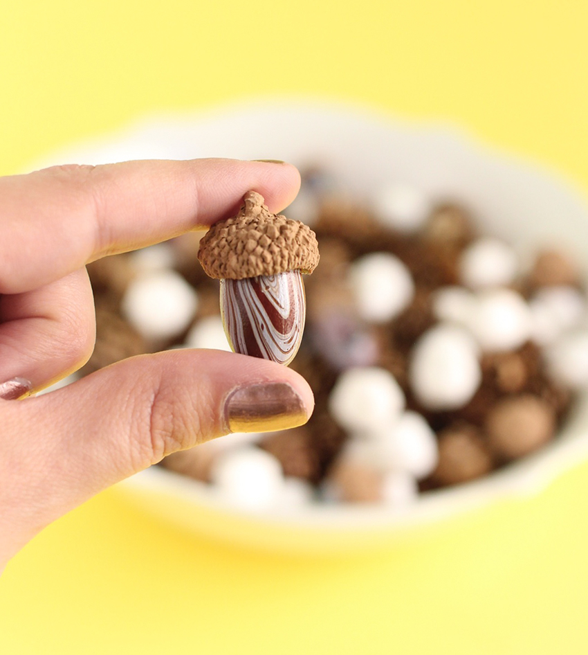 DIY Marbled Acorns