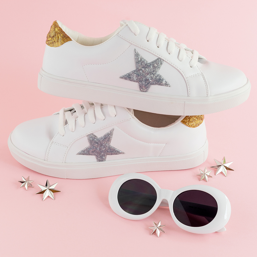 Sneakers with hot sale glitter stars